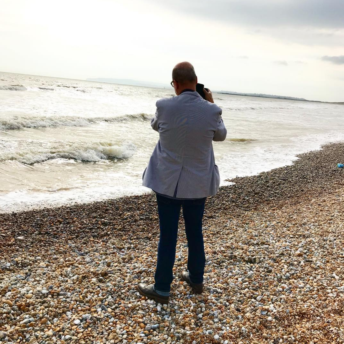 "Caught in a moment... Creative director Geoff Waring shooting on the shore at Camber." Karena Callen