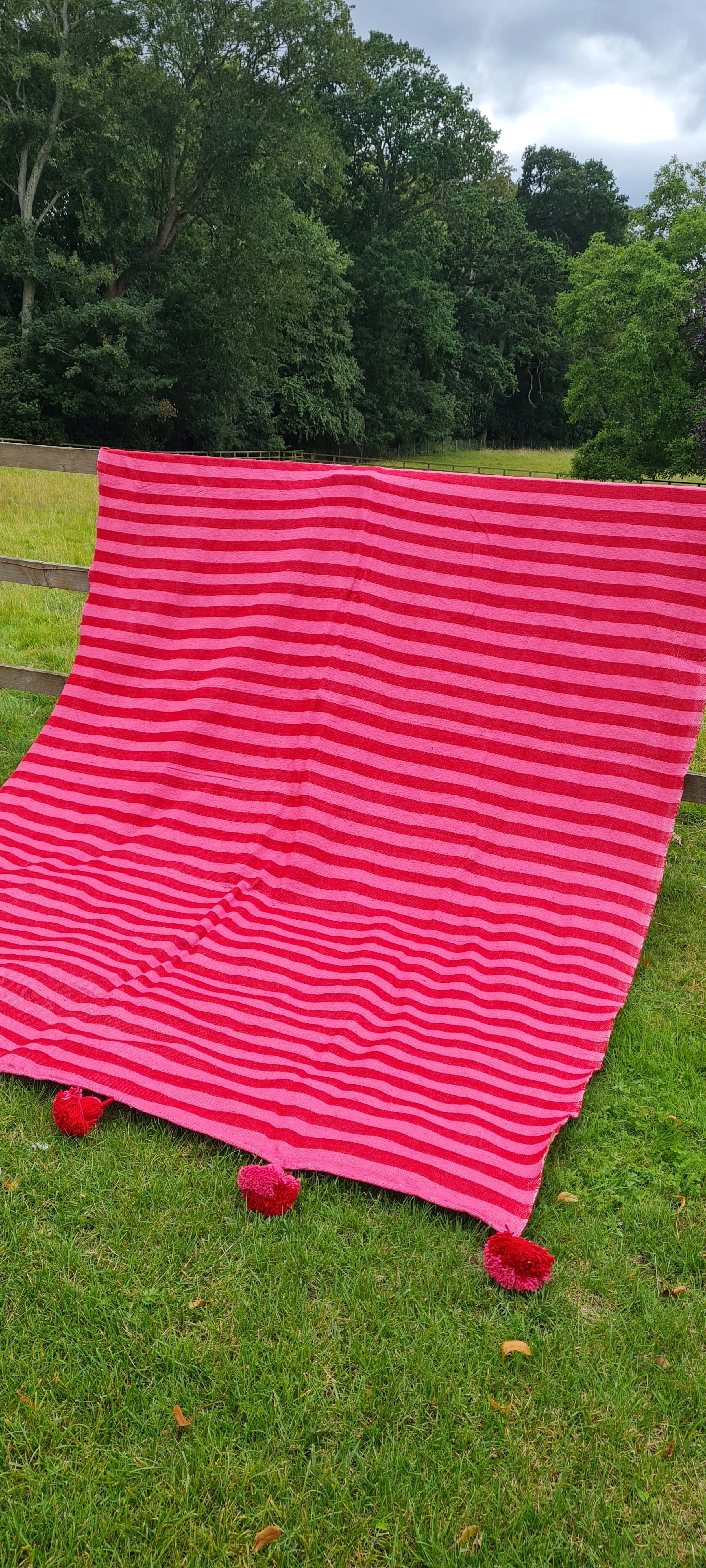 Red and pink large throw