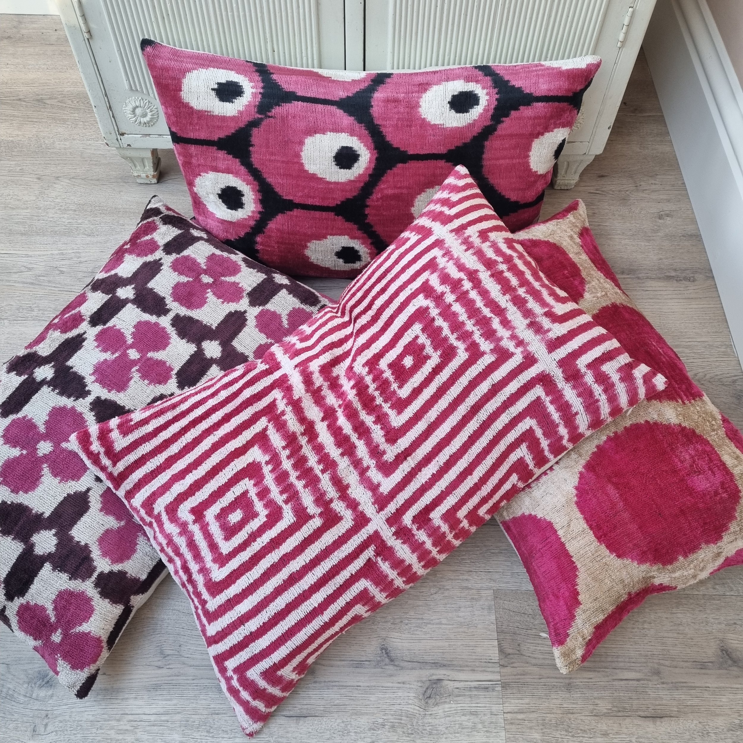 Velvet Ikat cushions