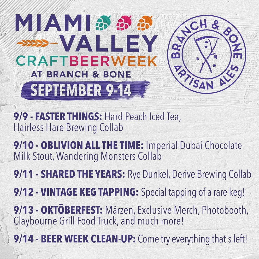Miami Valley Craft Beer Week is almost here, make sure to mark your calendars and come out for new collabs with our friends at @derivebeer @wanderingmonstersbeer @hairless_hare_brewery! It&rsquo;s a full week of celebrating local craft beer, communit