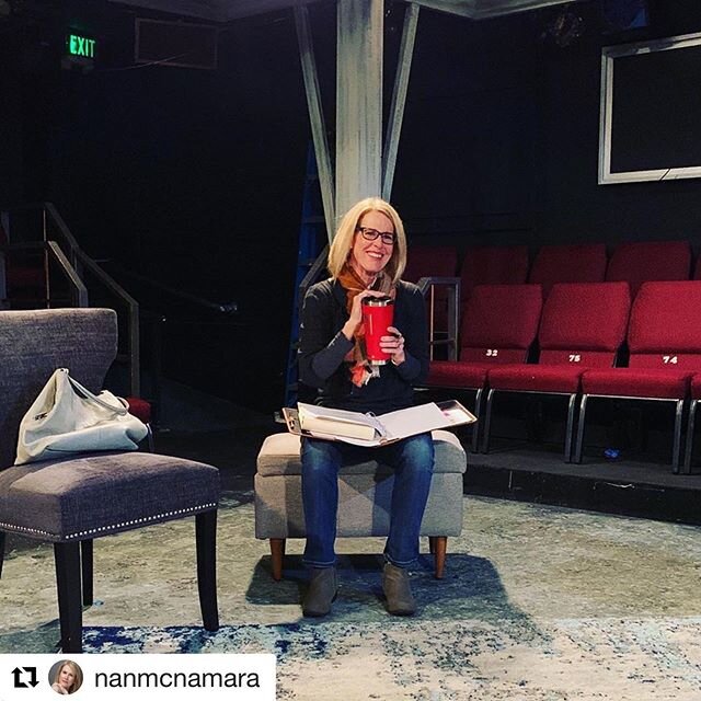We 🥰 @nanmcnamara
・・・
Giving notes to three of THE BEST actors. The smile you see on my face is the joy I feel getting to direct them and work with such an amazing production team. A BODY OF WATER by Lee Blessing opens 2/7/20 and it&rsquo;s a world 