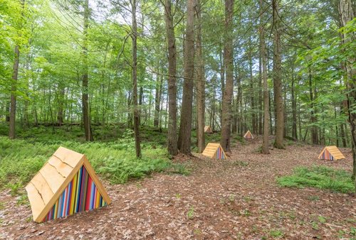 Matt LeFleur, The Camp , 2017, wood and paint