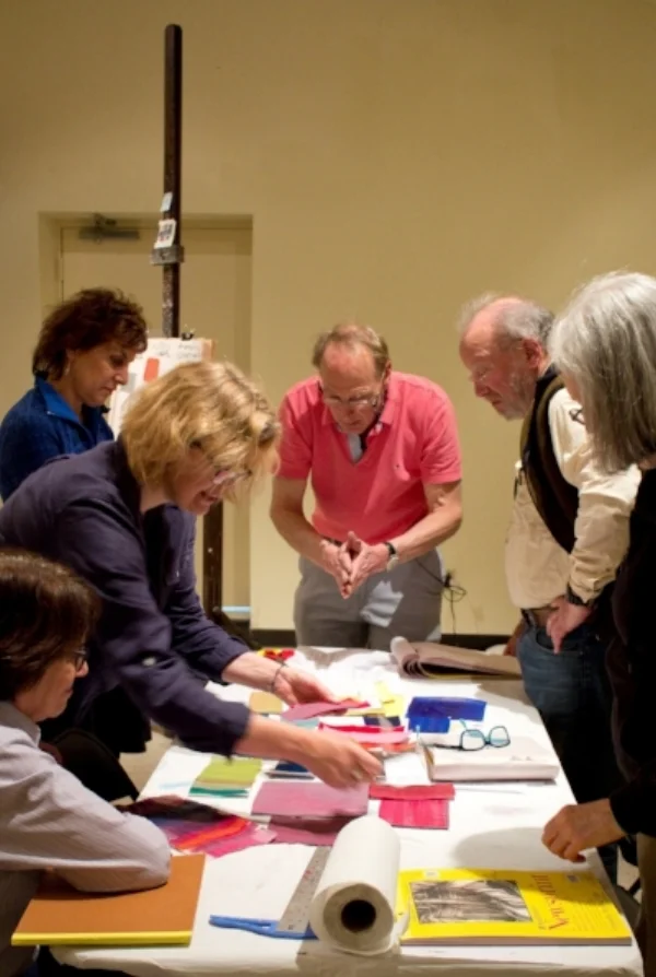 Kinney Frelinghuysen leads an adult creative workshop at the site. Courtesy Frelinghuysen Morris Houses & Studio