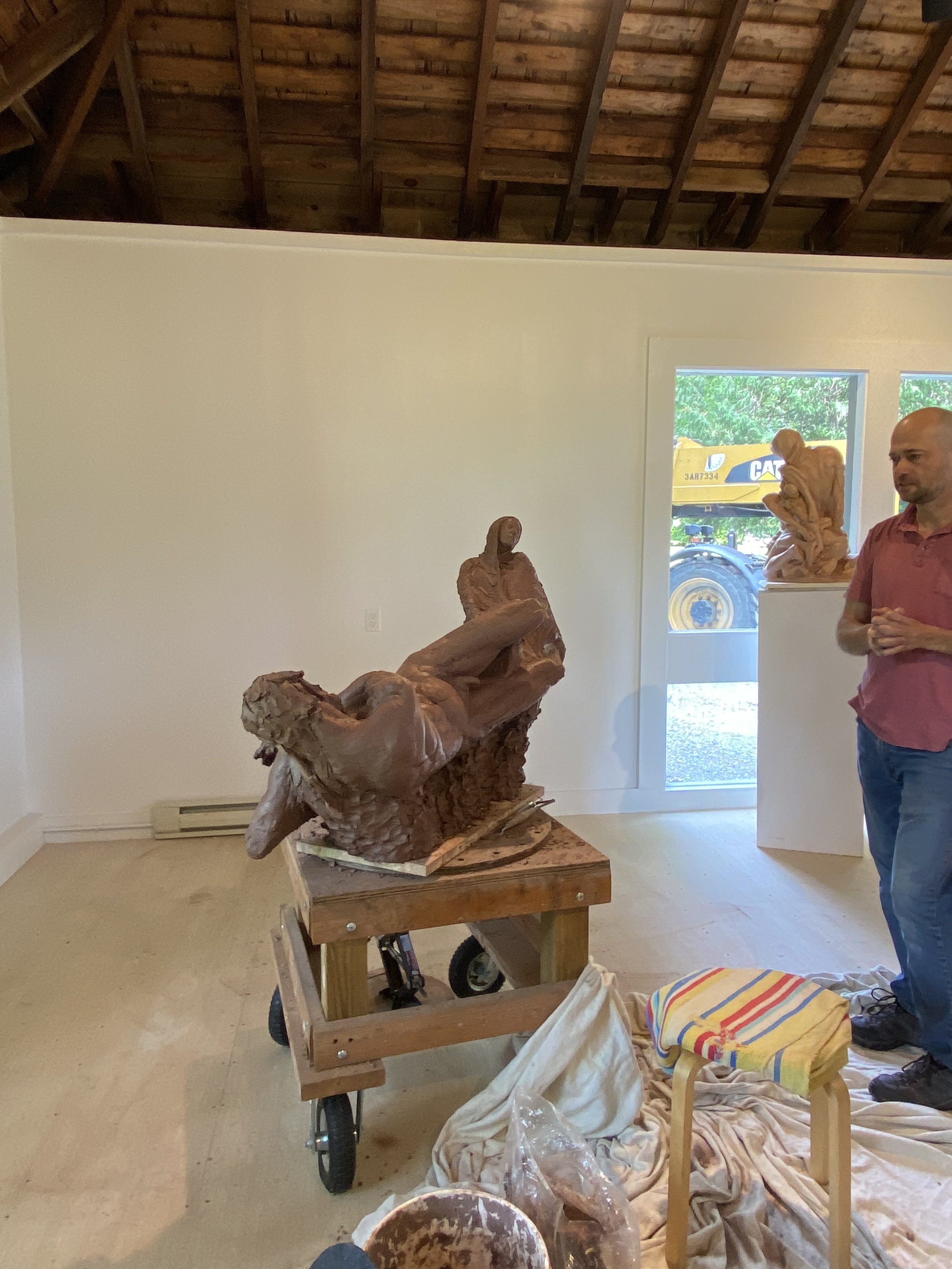 John Belardo working in the Morris Center Studio in June 2021