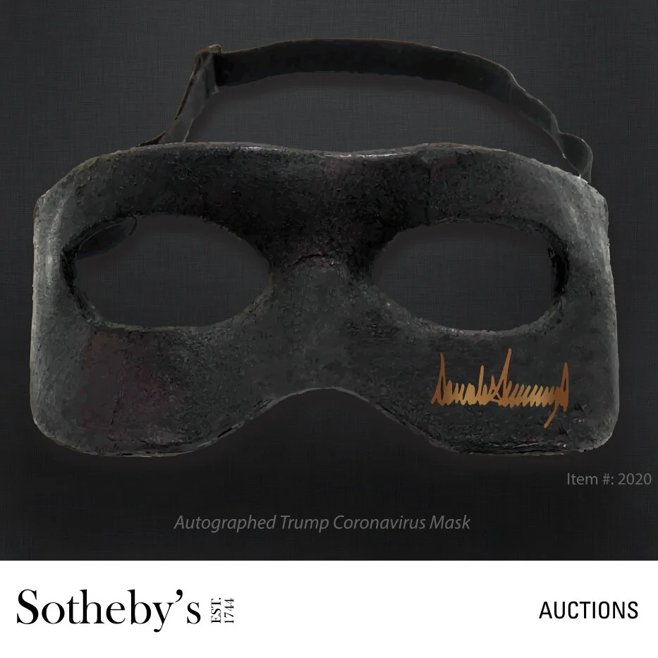 autographed trump coronavirus mask