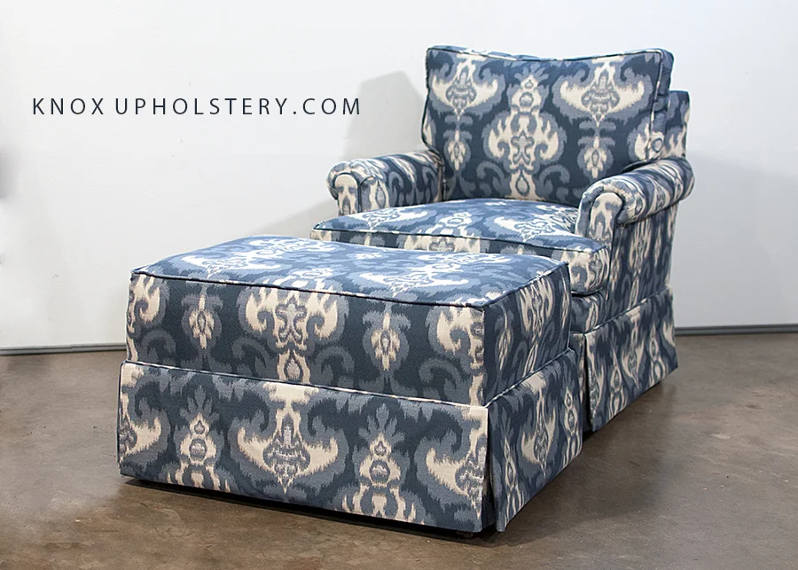Upholstered Arm Chair and Ottoman
