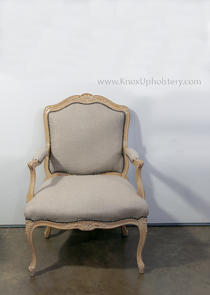 Traditional Upholstered Show Wood Arm Chair (Copy)