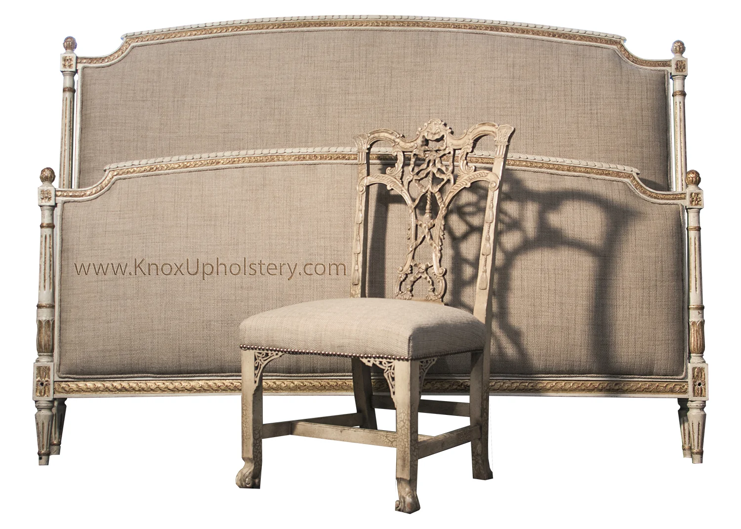 headboard, footboard and matching chair