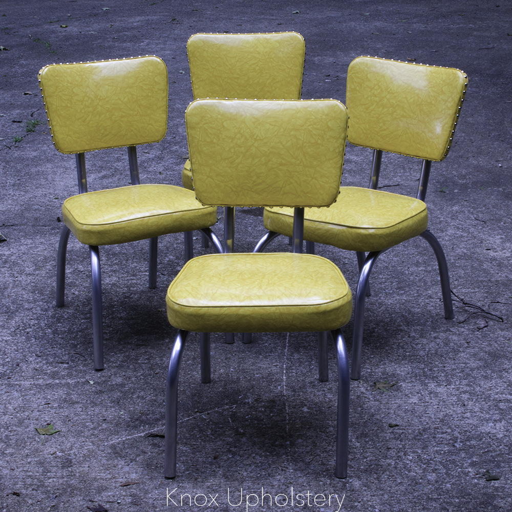 Set of MCM cracked vinyl dinette chairs (Copy)