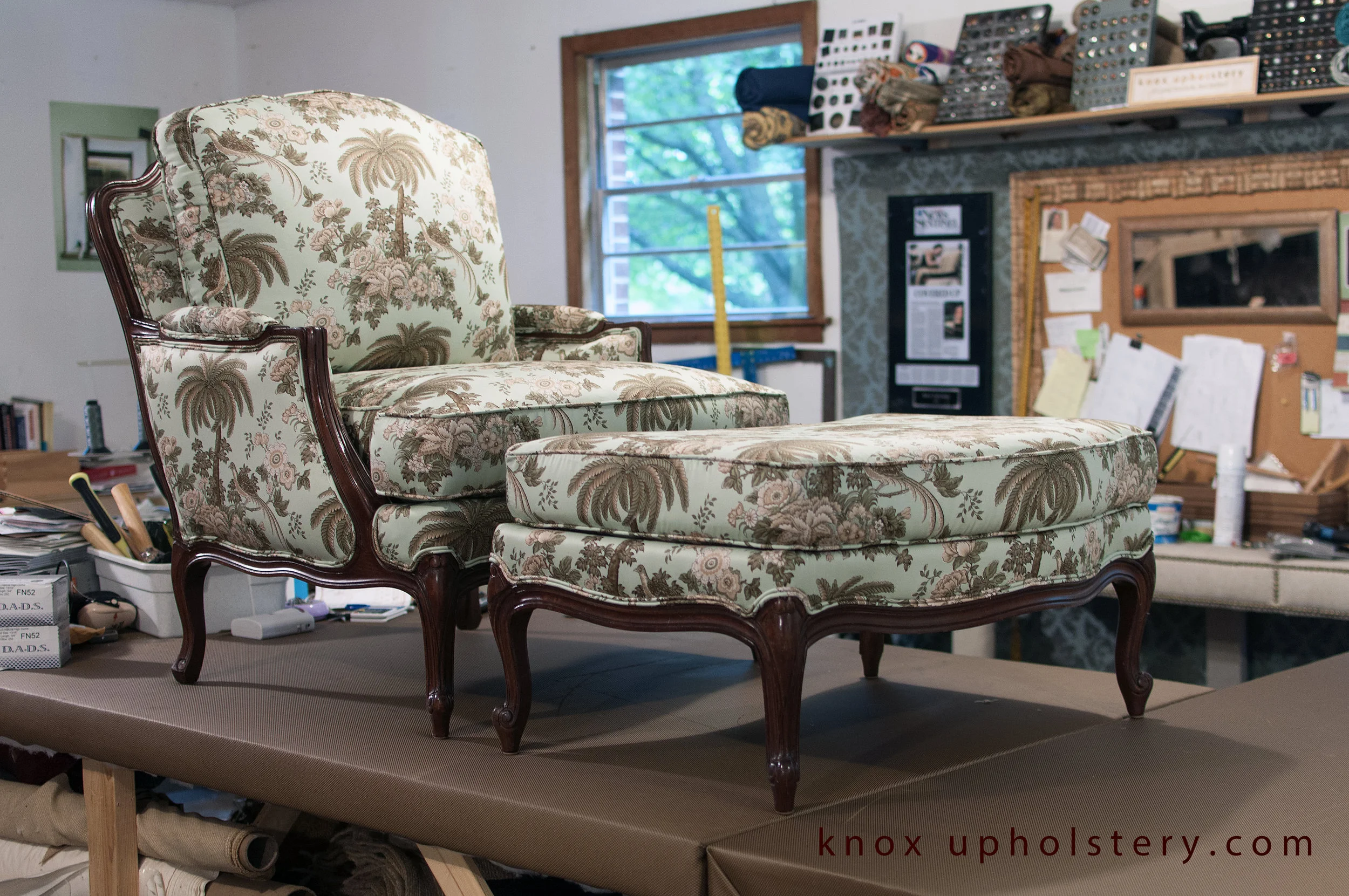 Bergerer Style Arm chair and ottoman (Copy)