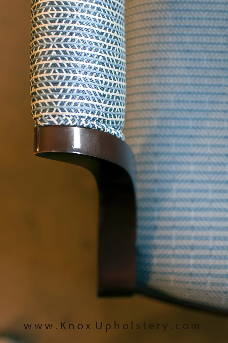 Arm chair close-up with single welt