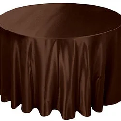 Brown Satin Table Cover Reserve Now