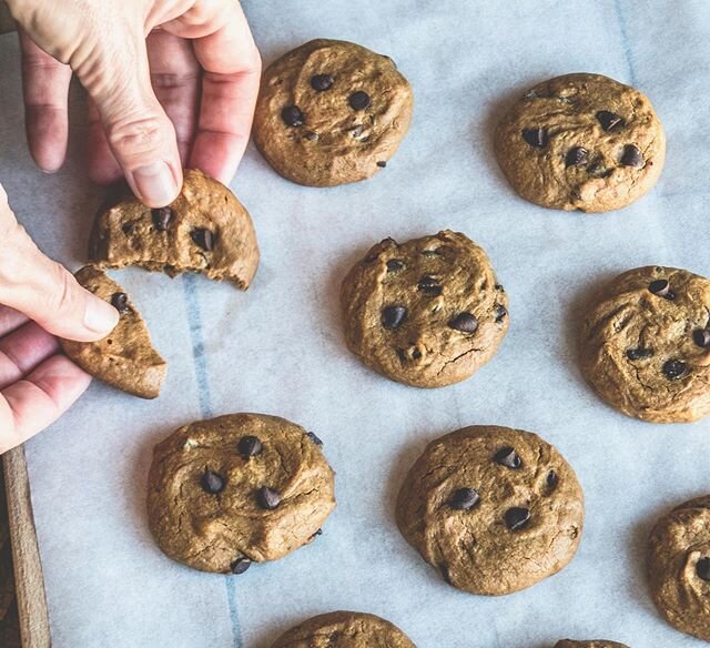 🍪🍪🍪🍪🍪🍪🍪
I think these might be the perfect choc chip cookie. But don&rsquo;t take my word for it, you try them. With few ingredients and easy dough to play around with they make a great task for tiny hands (on school holidays!) and  make great