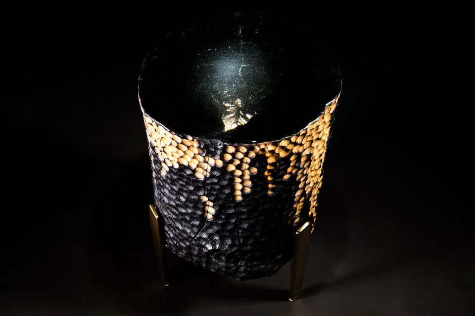 Textured Shou Sugi Ban End Table