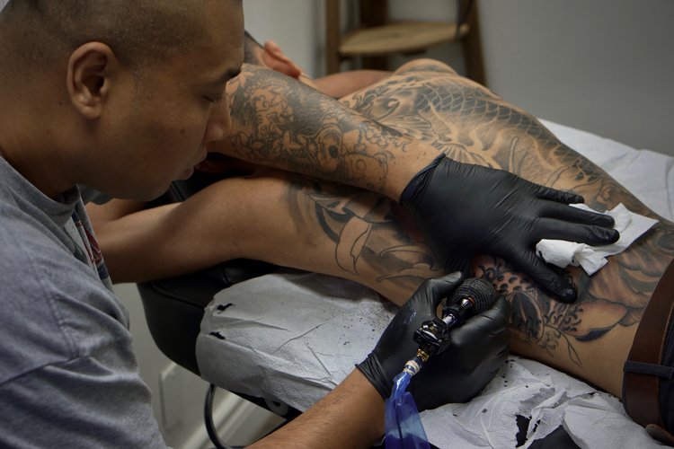 Shark is an asian style tattoo artist in Toronto. Find him on pick the ink. @master__shark.