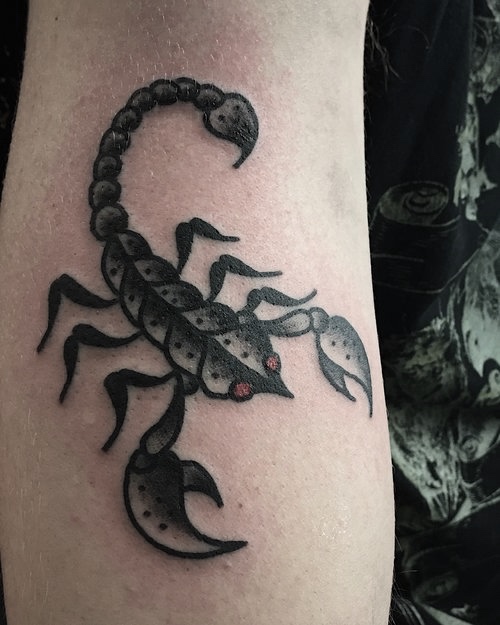 Traditional scorpion tattoo by German