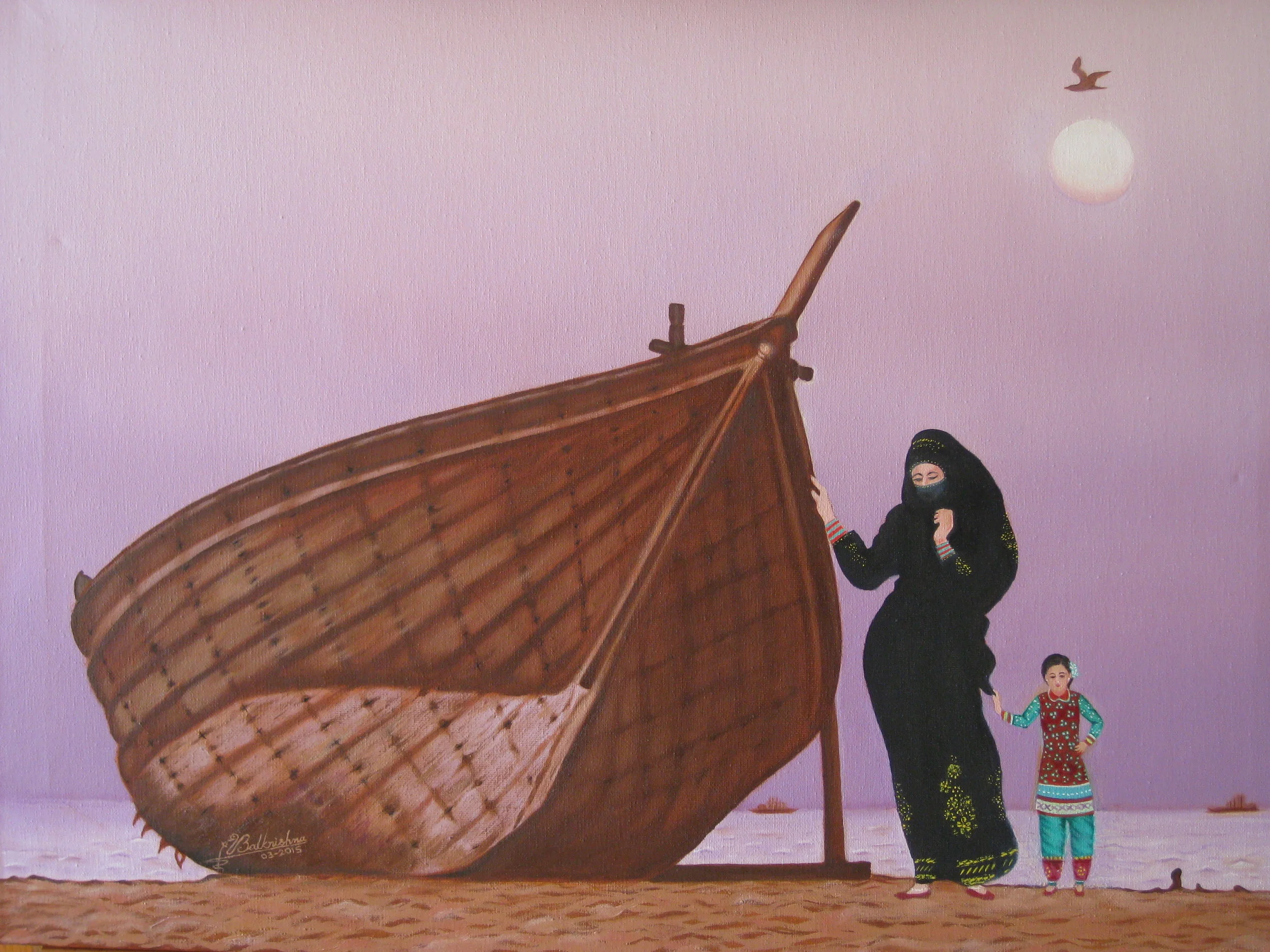 Fisherman's Pride, Bahrain, Oil on canvas, 18x24