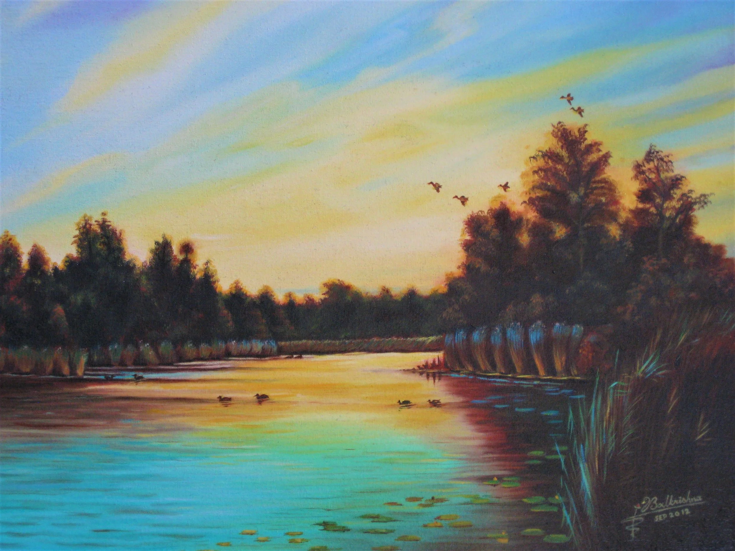 Twilight, Oil on canvas panel, 18x24