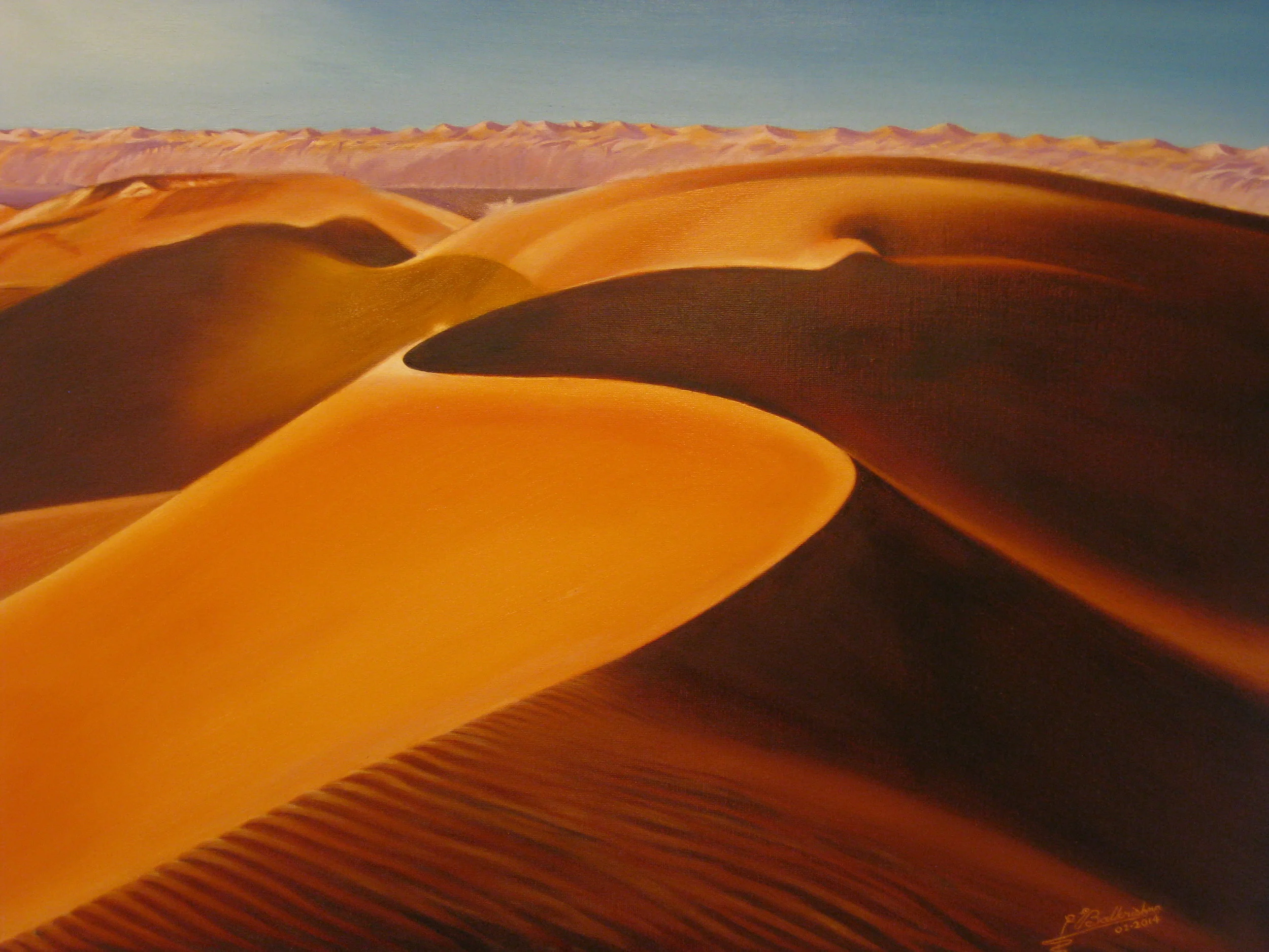 Sand Dunes V, Abu Dhabi, Oil on canvas, 18x24