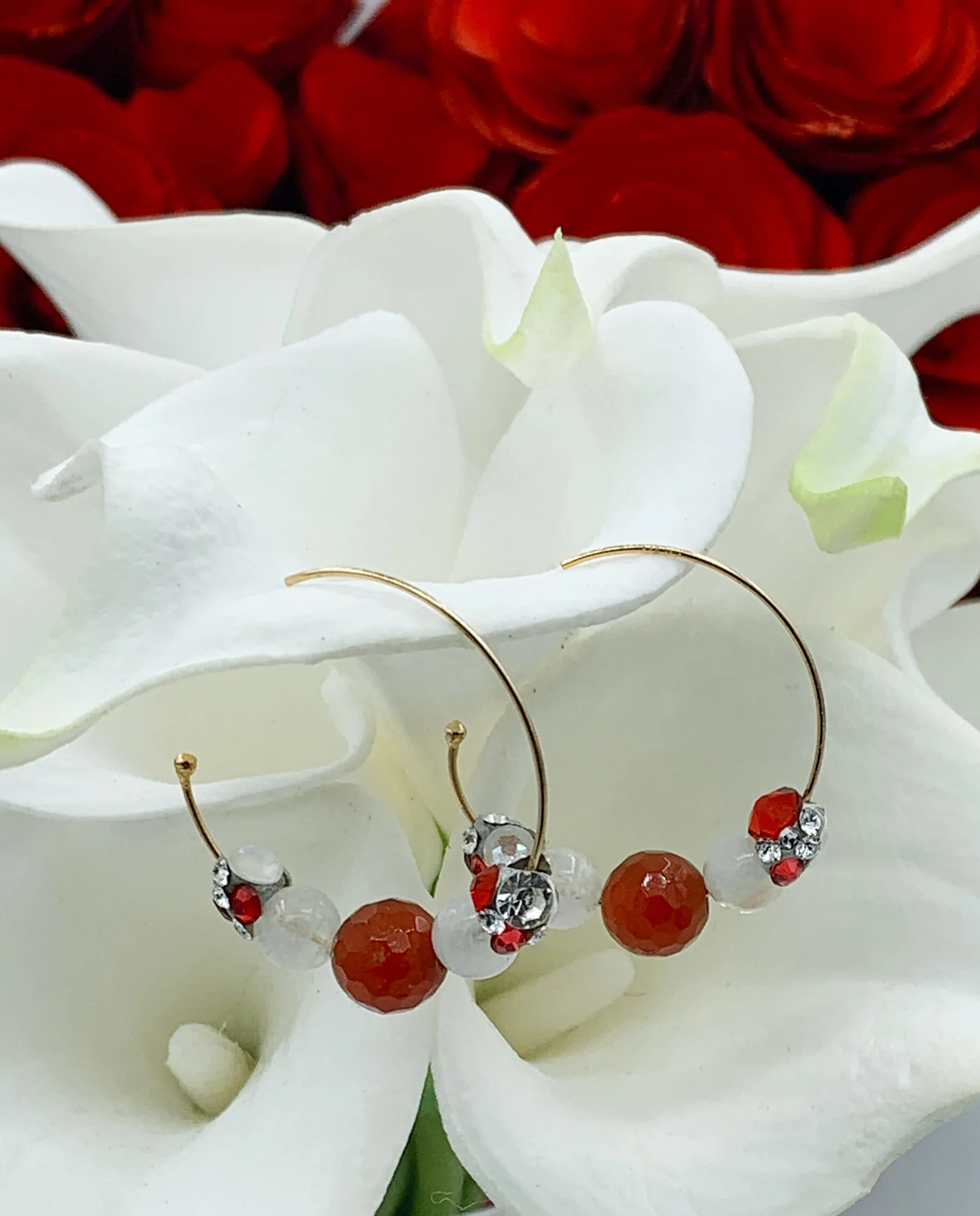 Sunstone &amp; Moonstone Hoops