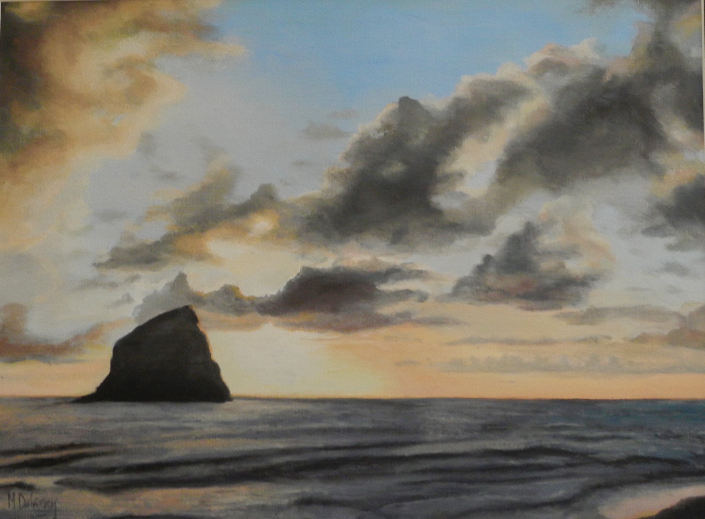 Haystack Sunset oil 12x16