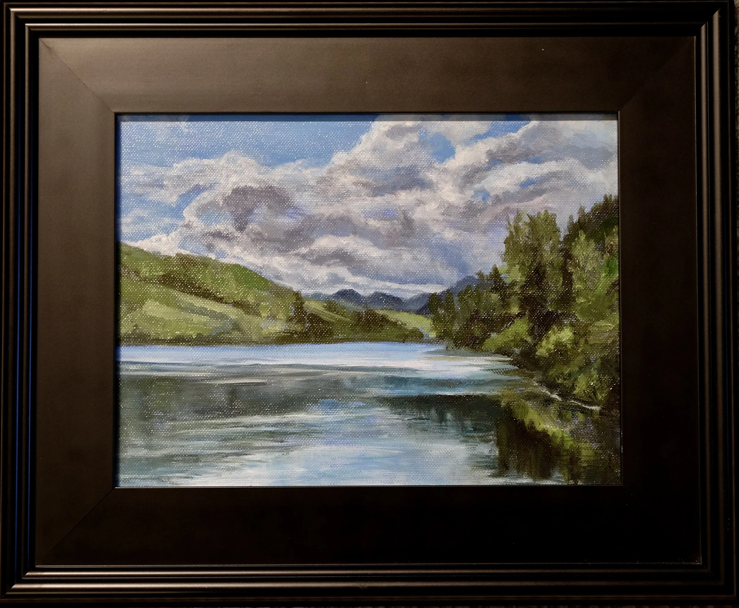 Methow Valley lake 2022 - oil on panel 9x12