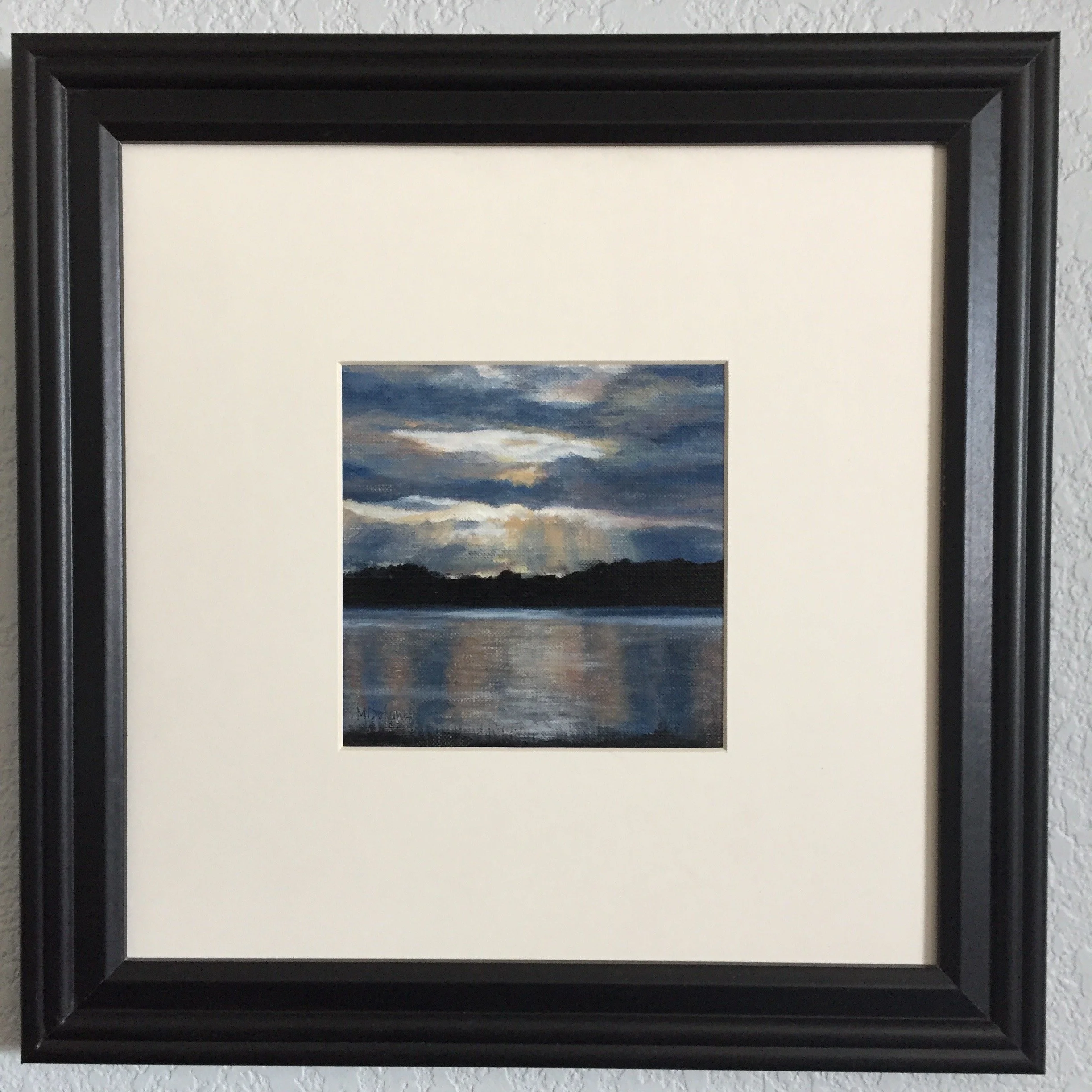 Sunset, oil on paper, 5x5