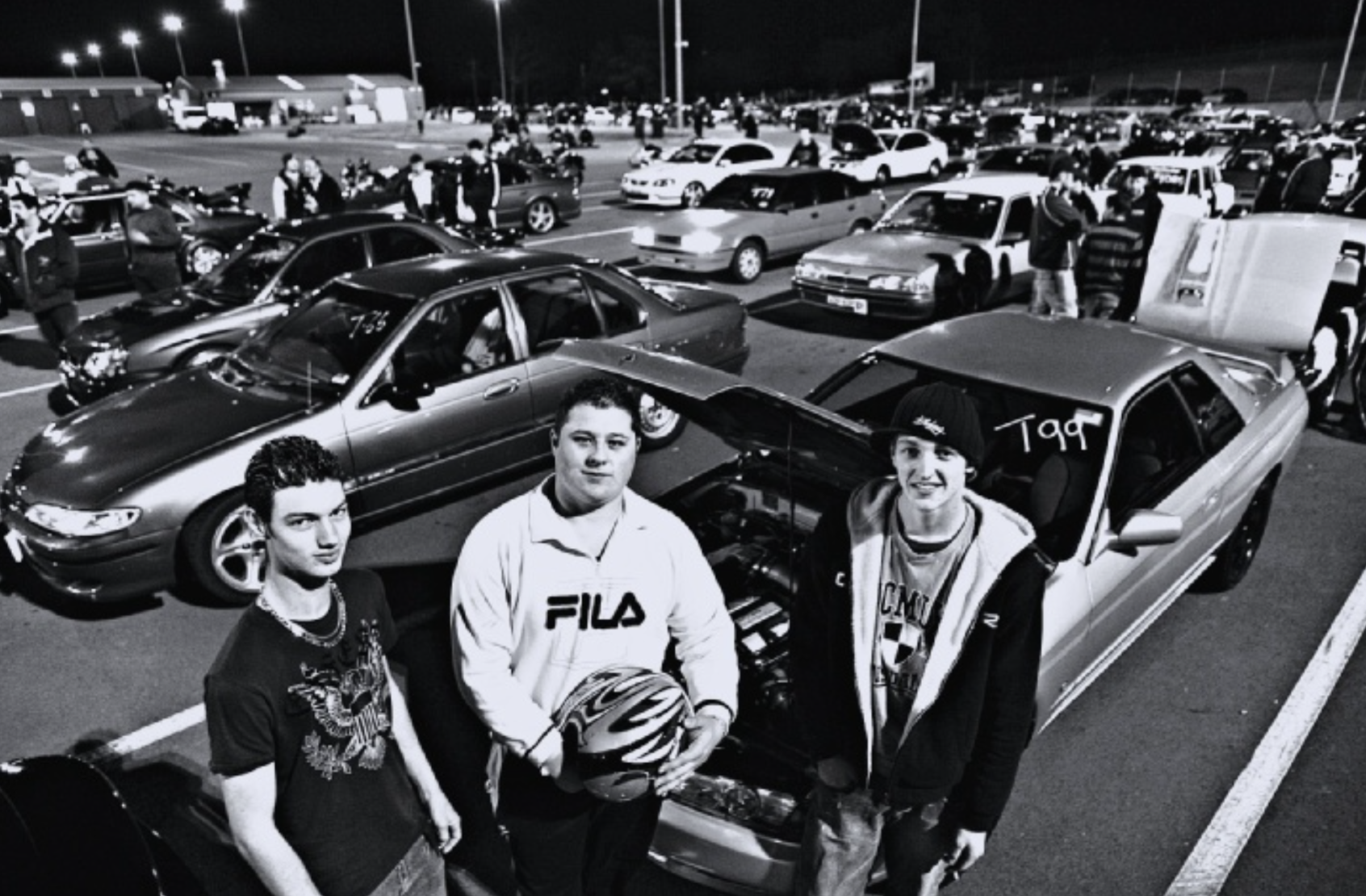 Under control . . . "Wicked Wednesday" at Eastern Creek provides a much safer environment for car enthusiasts such as Brad Steele, James Brines and Shane Russell.