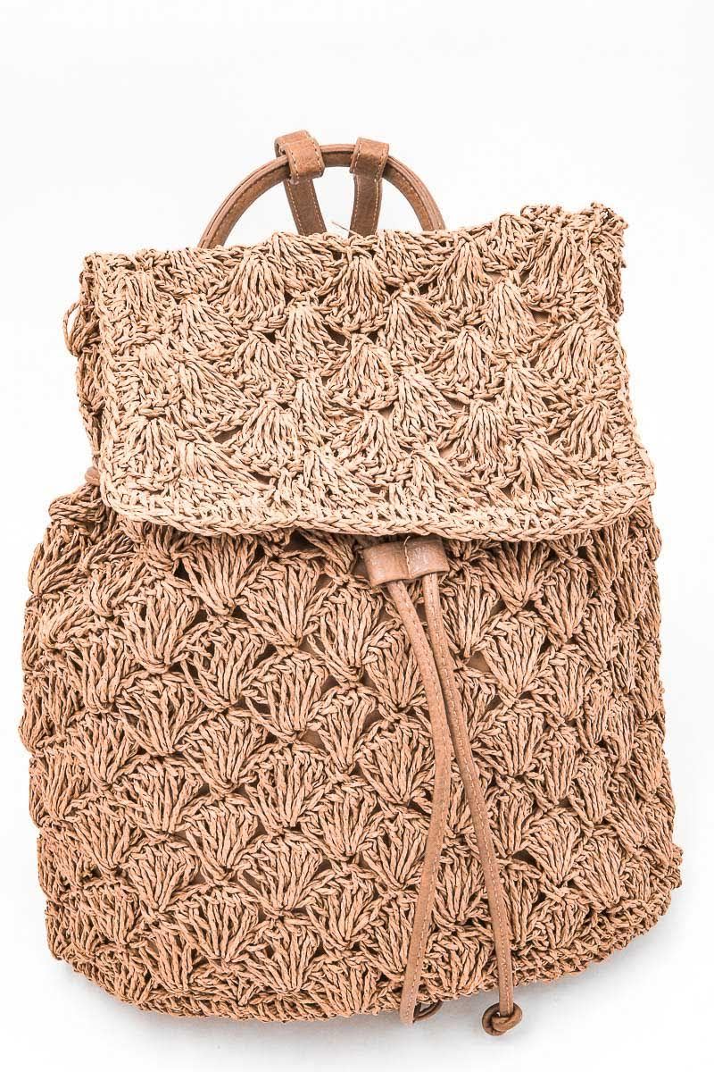 Beach Bum Straw Backpack - $66