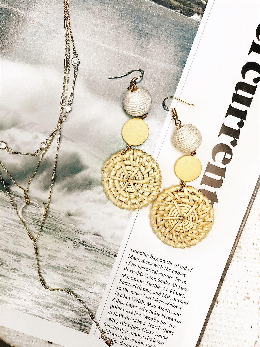 Weekend Getaway Circle Straw Earrings - $32