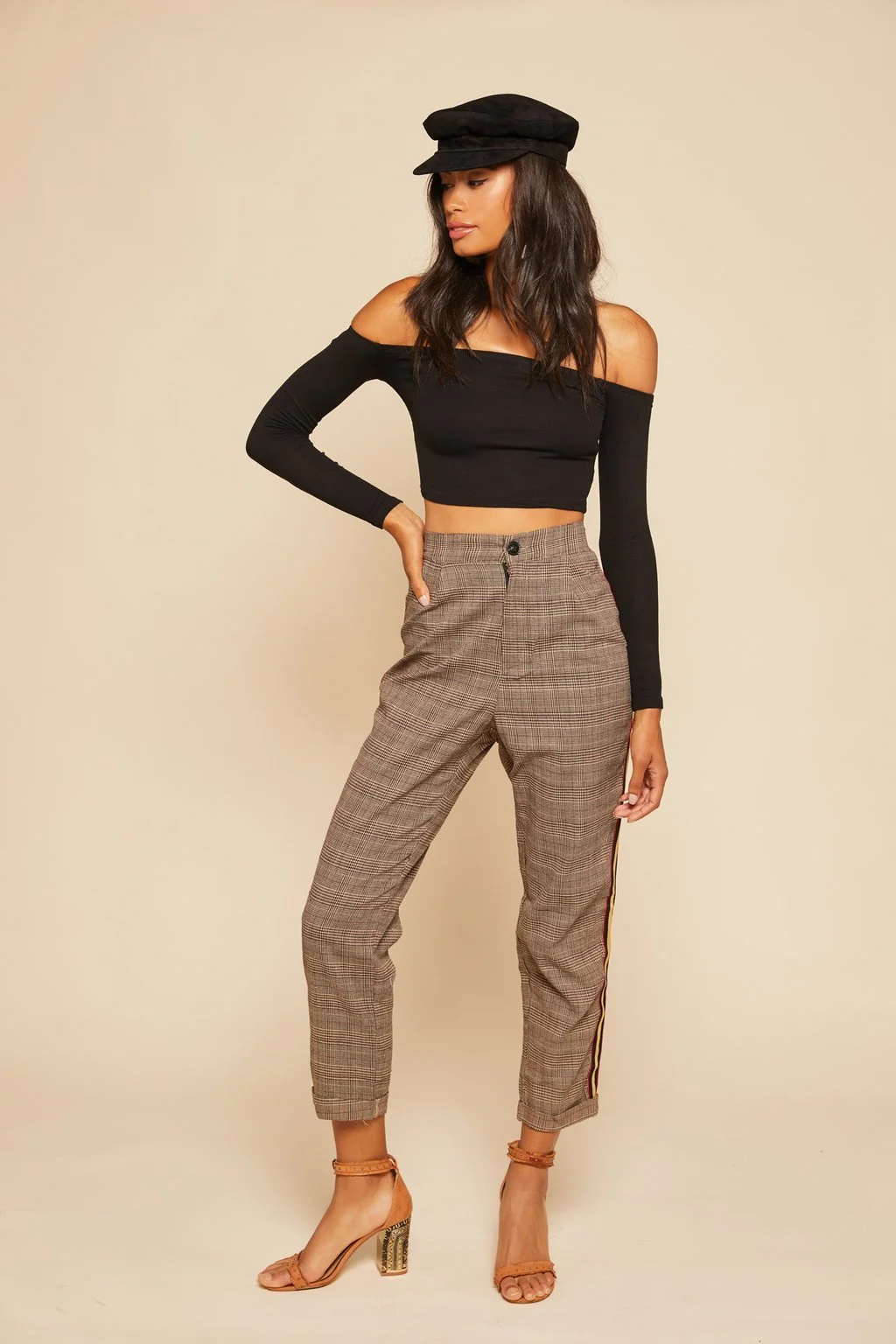 Step Up Plaid Pants - $78