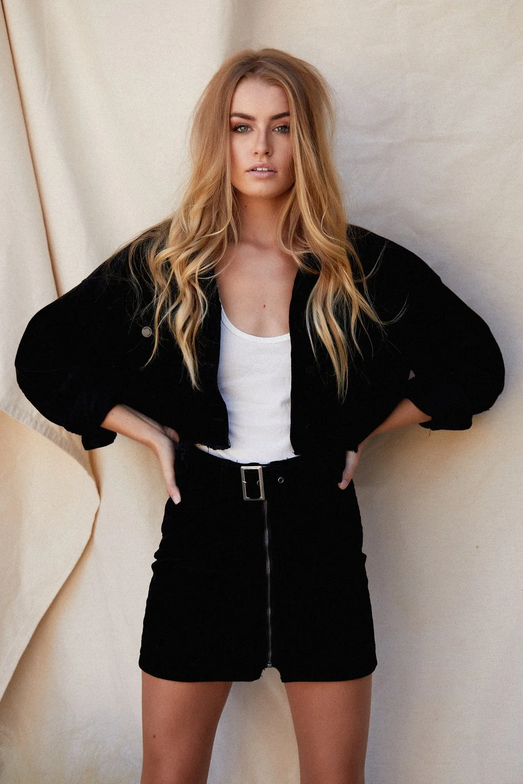 Carson Corduroy Black Crop Jacket