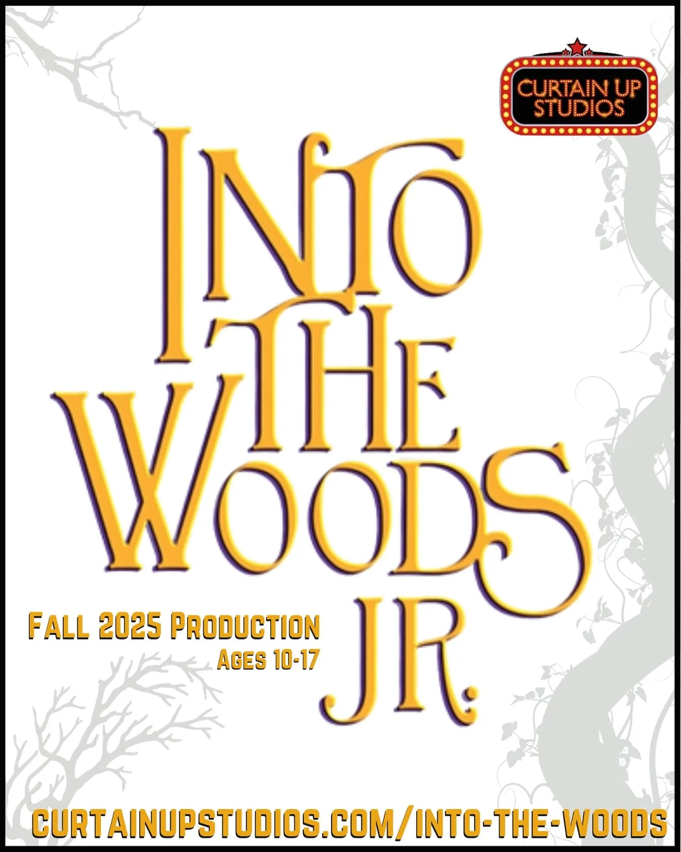 Journey Into the Woods in our Fall Production! 
.
Ages: 10-17
Auditions: Wed, Sept 24th
curtainupstudios.com/into-the-woods
.
For more information, feel free to email us at info@curtainupstudios.com!
.
#supportthearts #bergencountynj #glenrocknj #the