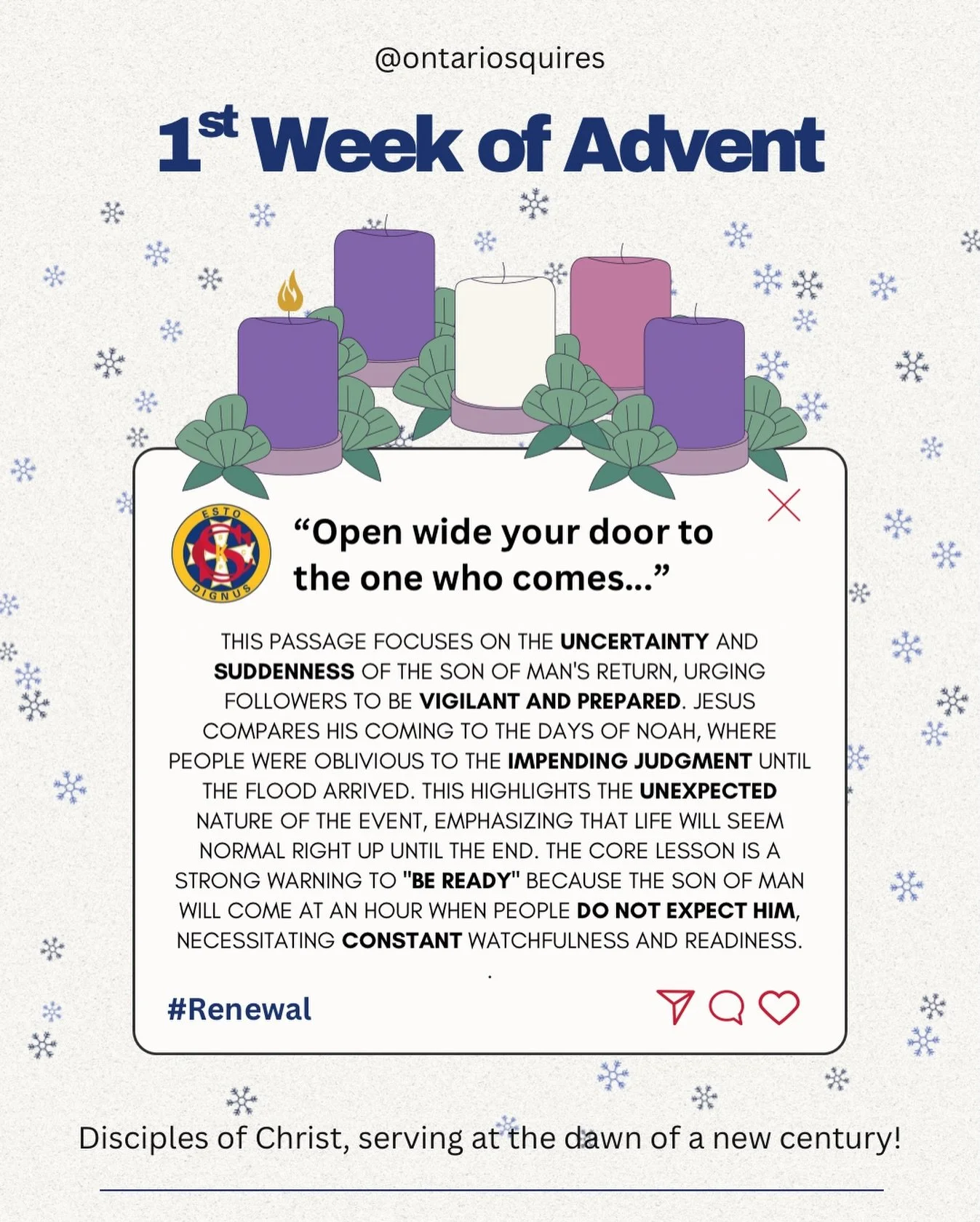 🔵 The Squires Advent Countdown: Week 1 🕯️

#christ #jesus #advent