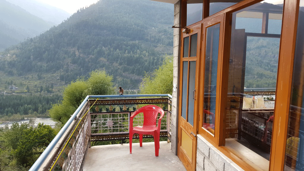 Balcony overlooking the Beas River