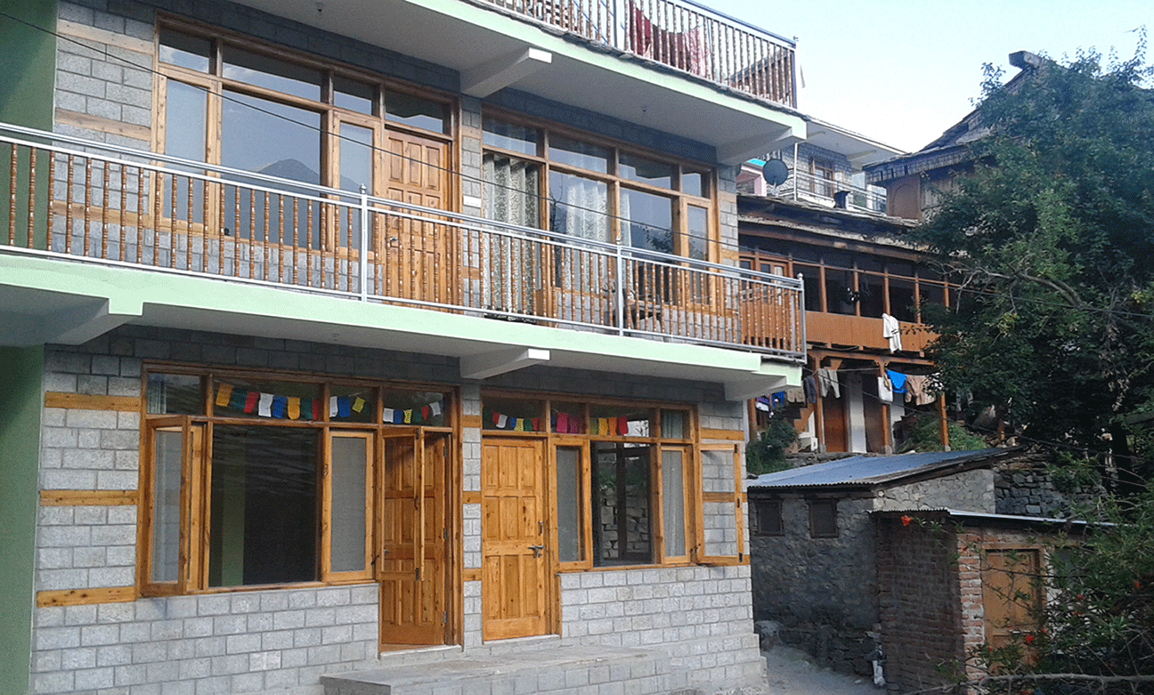 The family house. Yoga studio on the bottom floor