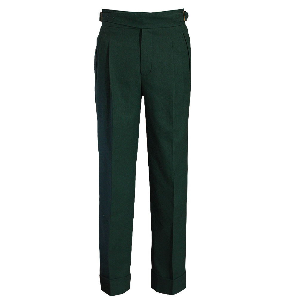 Linen Emerald green gurkha trousers bespoke made to measure made suits singapore.png