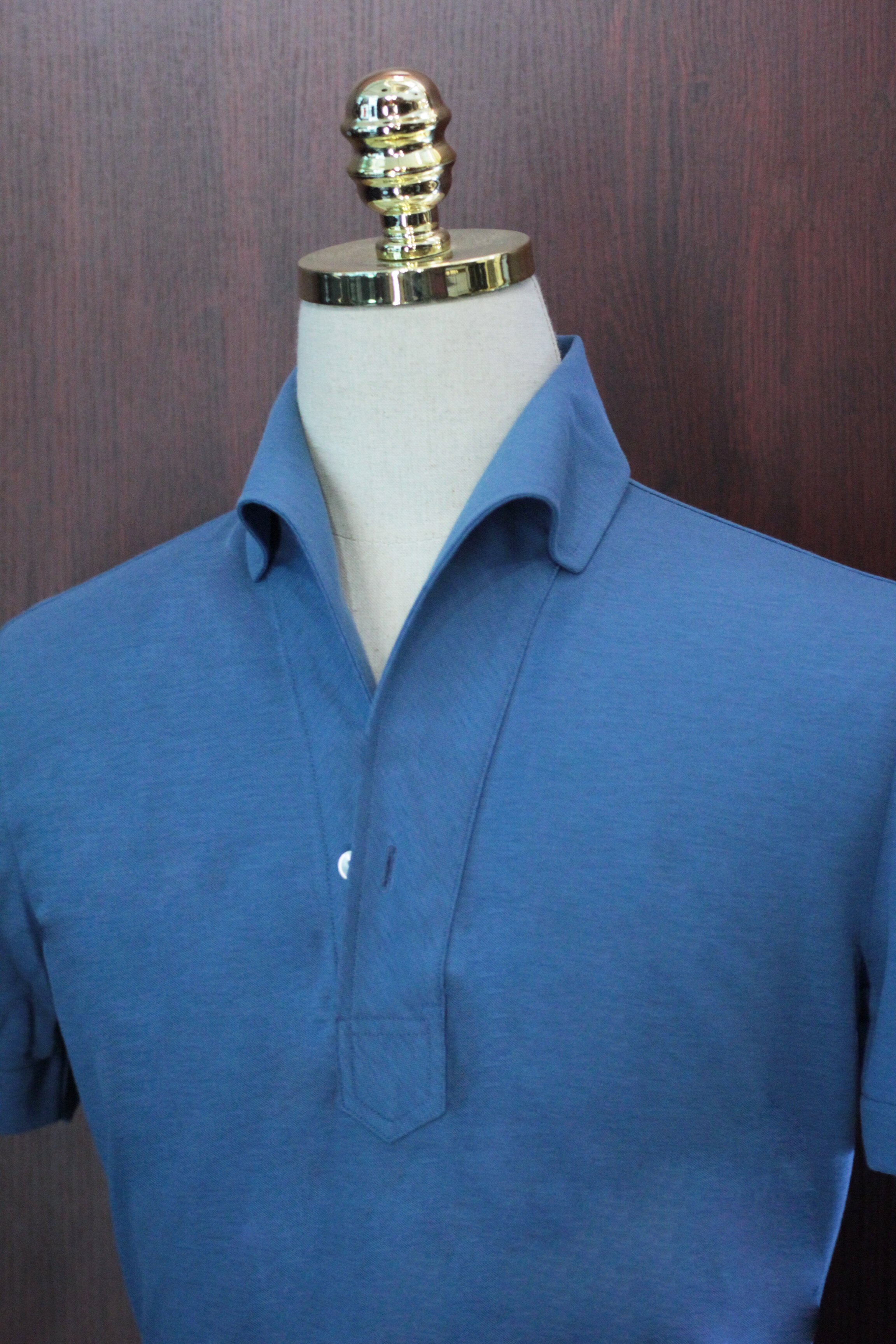 Made Suits® Singapore Tailor — Sky Blue Polo Shirt - One Piece Collar ...