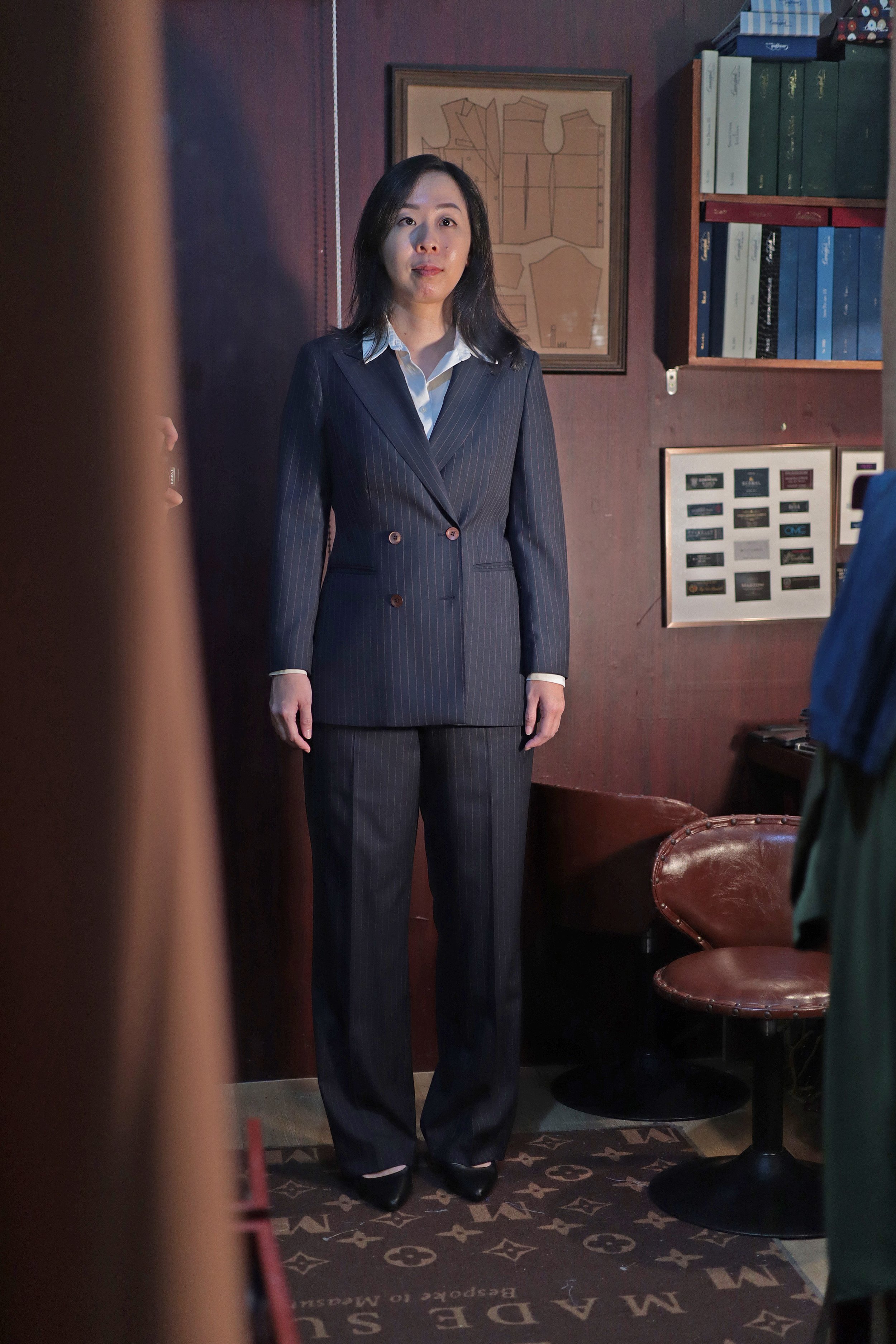 Aiwen Ong In Made Suits Singapore Tailor Shop Double Breasted Suit Women.JPG