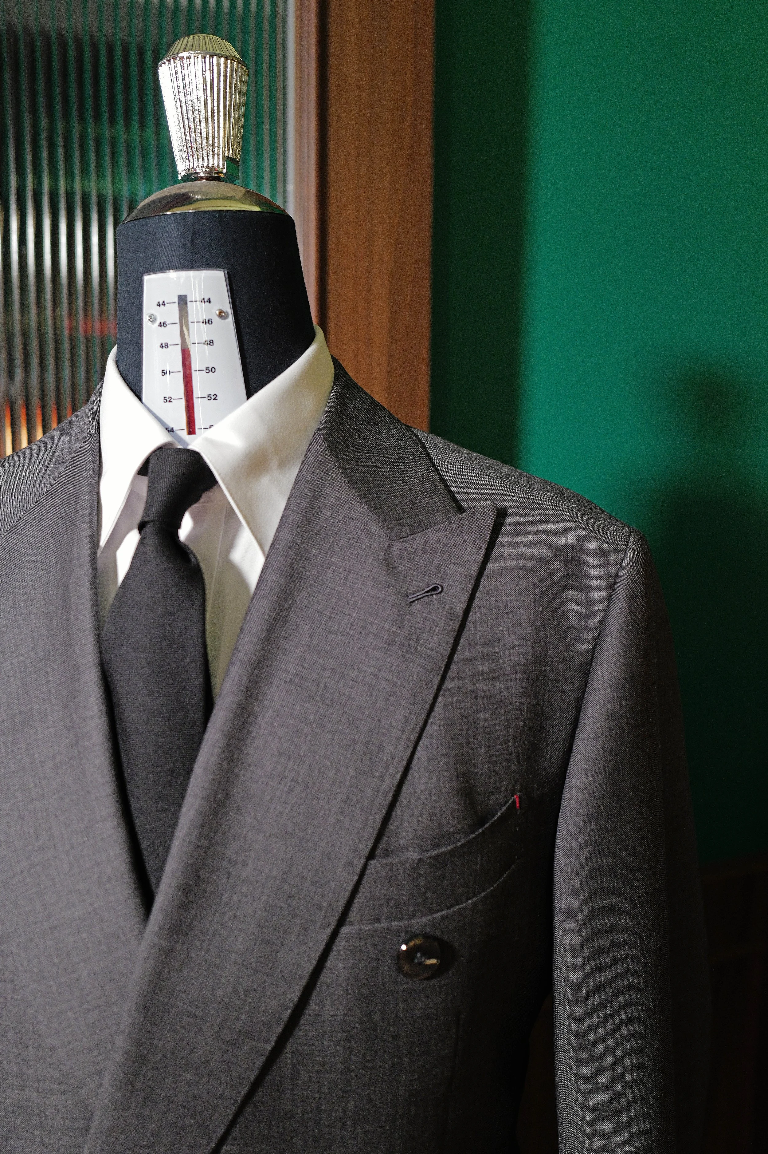 Romania Shoulders Singapore Tailored Suit Made Suits Singapore tailor Reda1885 Grey Cassano Suit Double Breasted Suit.JPG