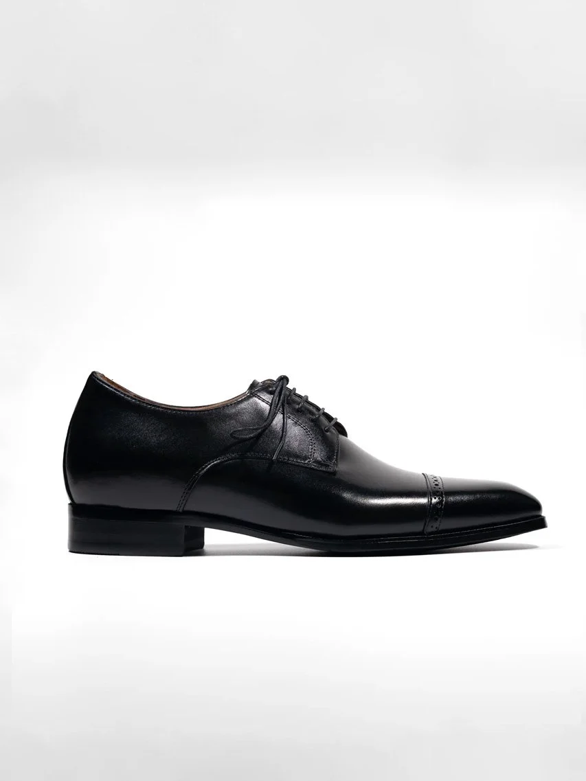Black Leather Torino Oxford Shoes