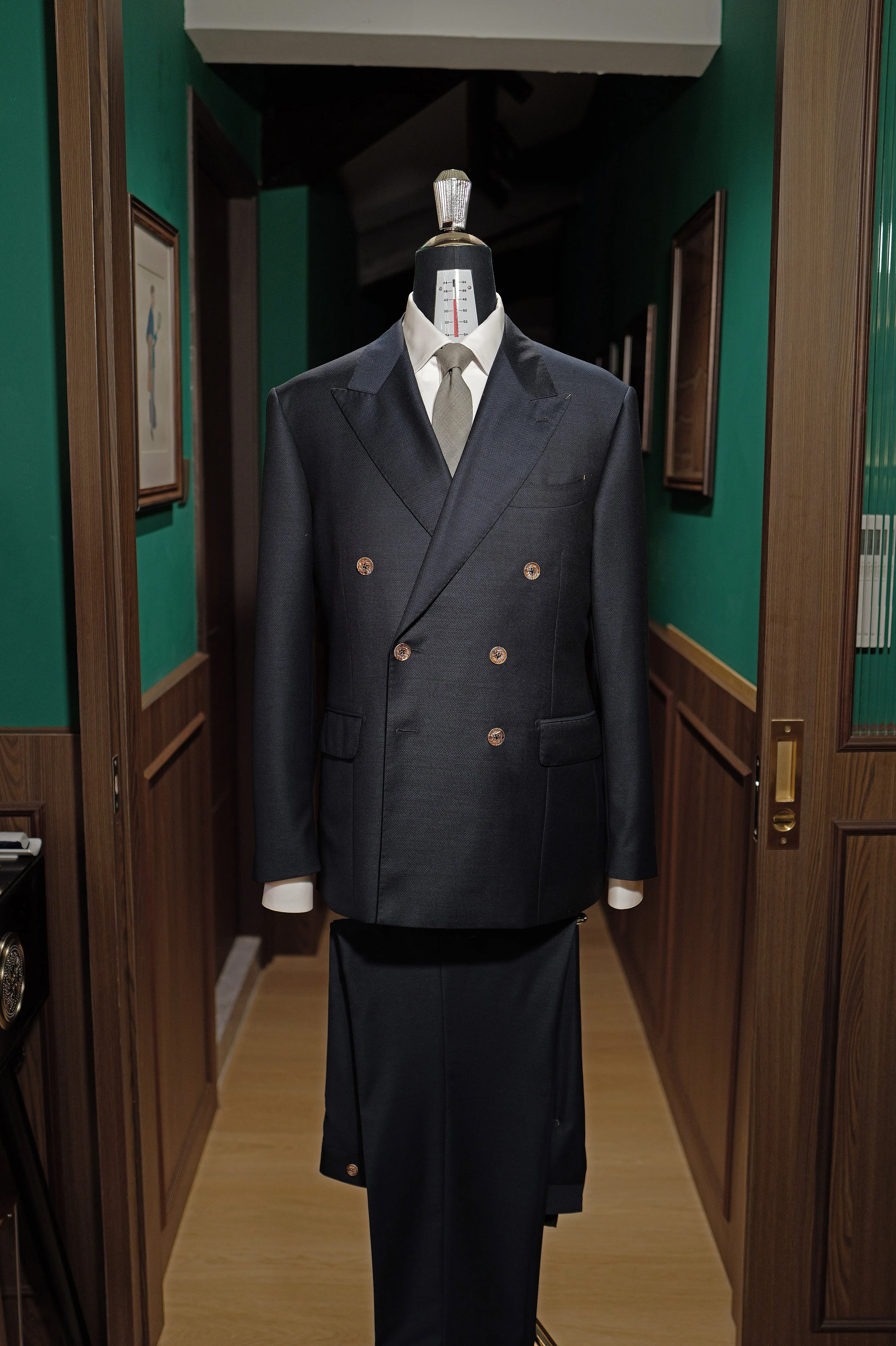 Dormeul Jade Double Breasted Suit Made Suits Frontal Shot.JPG