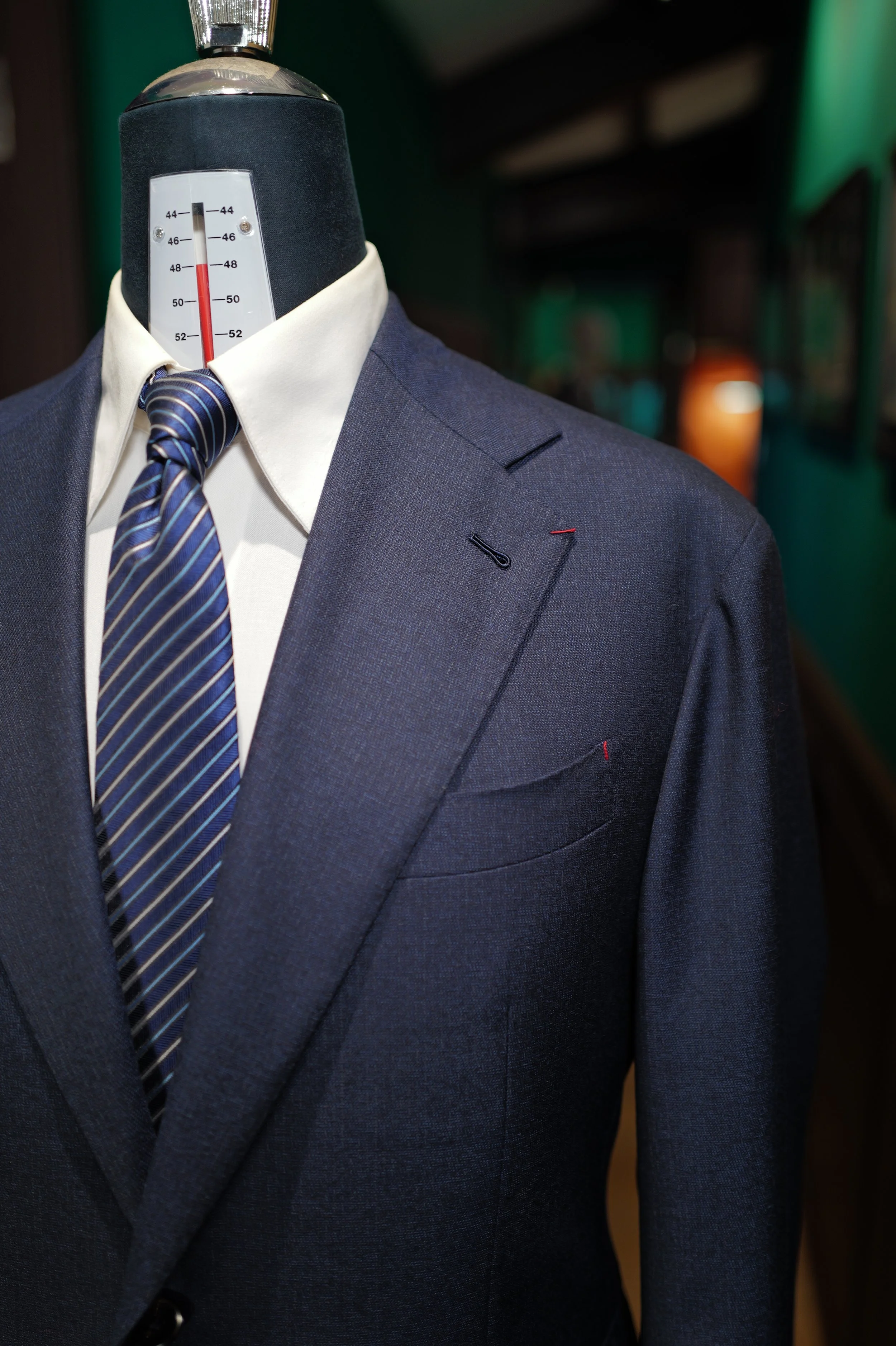Romania Cut Shoulders Made Suits | Kunishima Japanese Blue | Tailor Made Suits | BEspoke Singapore tailor shop CWKIRIN Navy Blue Suit.JPG