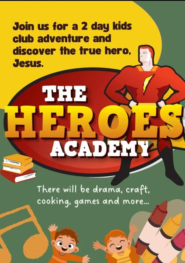 THE HEROES ACADEMY
2 and a half weeks to go!

We are holding a holiday kids club on 16th and 17th July. There will be drama, craft, storytelling, cooking and more for kids to explore our true hero, Jesus.

📌Address: 6 Broughton Rd, Artarmon
📅Date: 