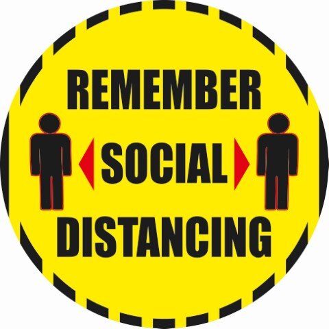 SOCIAL DISTANCING CO-VID KEEP YOUR DISTANCE SHOP WINDOW STICKER ANY COLOUR #01 