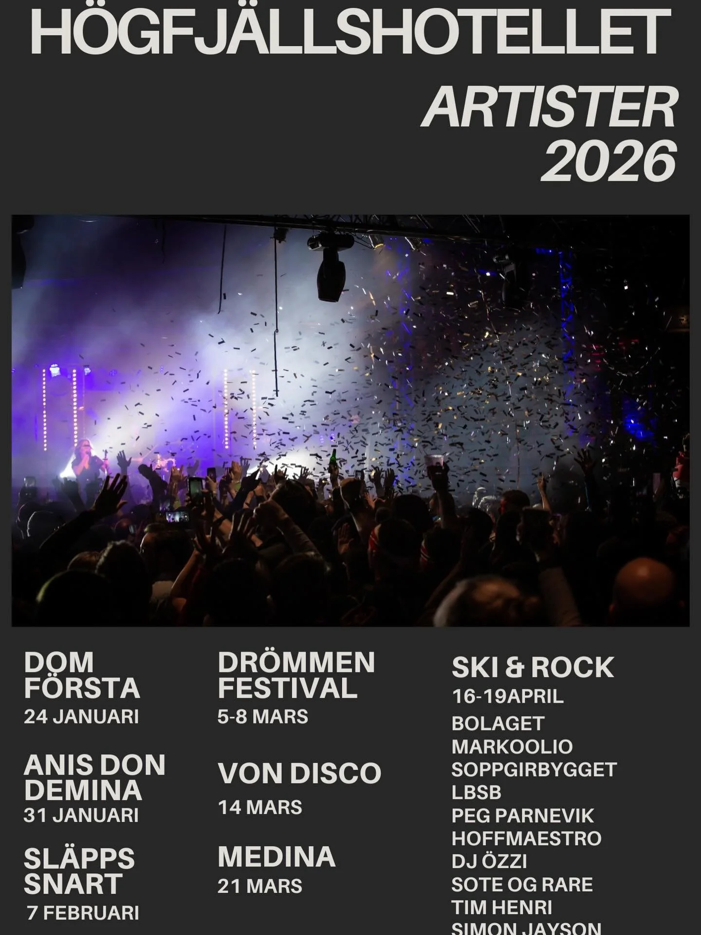 H&auml;r &auml;r n&aring;gra riiiiiktigt grymma artister som bes&ouml;ker oss i vinter! 😮&zwj;💨 Biljetter g&aring;r att k&ouml;pa tickster redan nu!