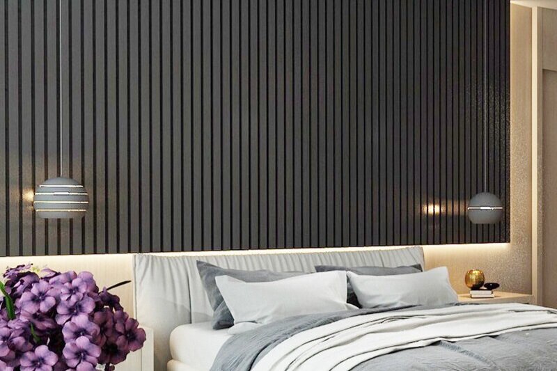 Fluted Panels Feature Wall Singapore Chroma Furnishing - Grey Wall Panels Bedroom