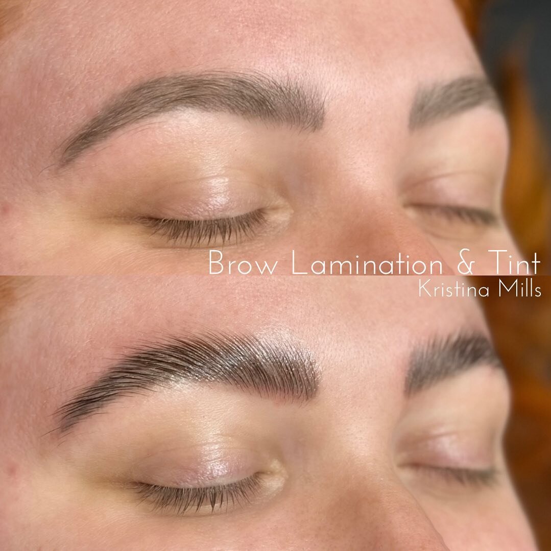 @sarahknort calls these her &ldquo;power brows&rdquo; 😂 I love it. This fresh &amp; fluffy lami took her brows to new highs. It also made her microblading, done by me 2 years ago, look more refreshed by tinting her natural brows closer to the shade 