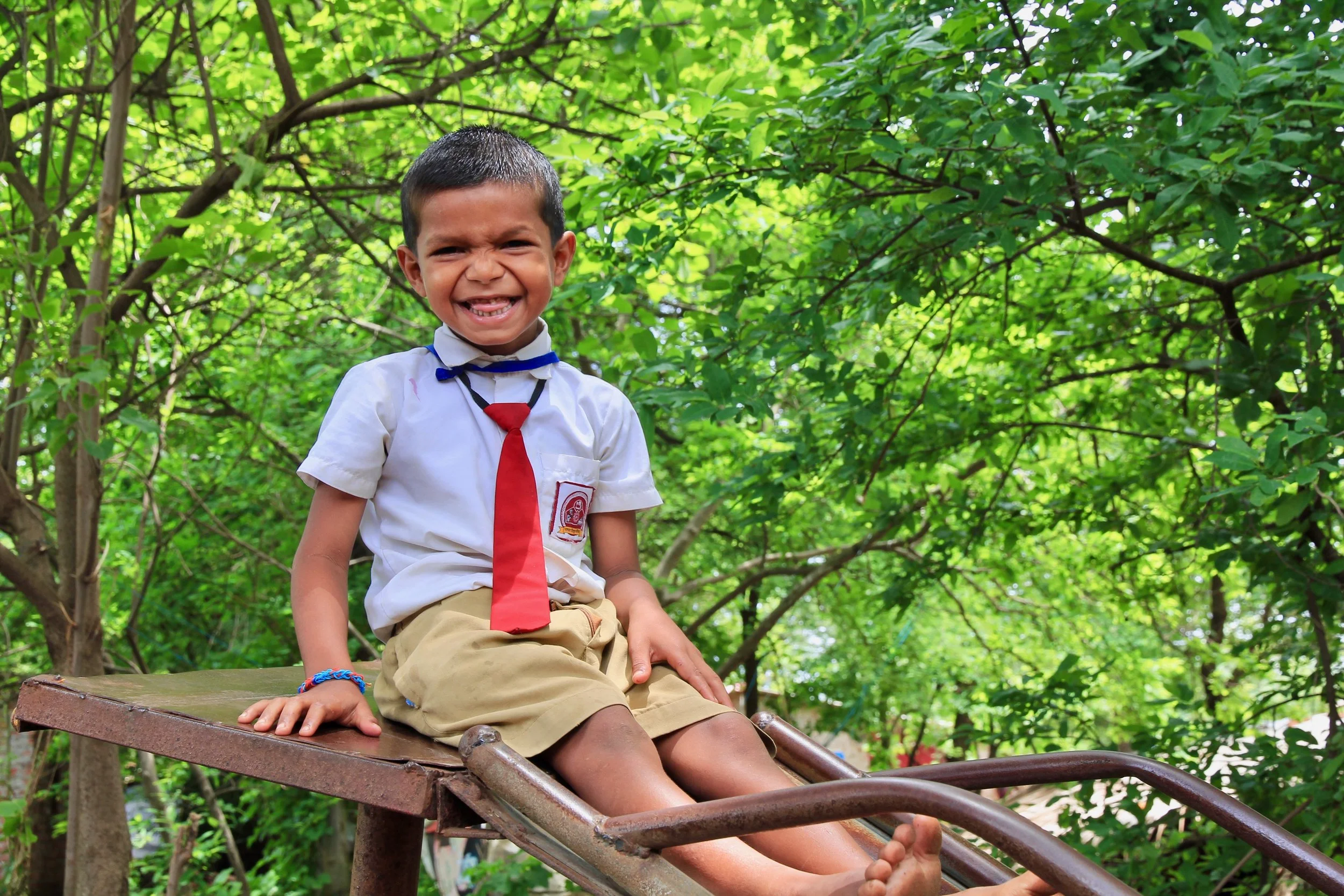 8-year-old Dhishal dreams of working in a big company someday.