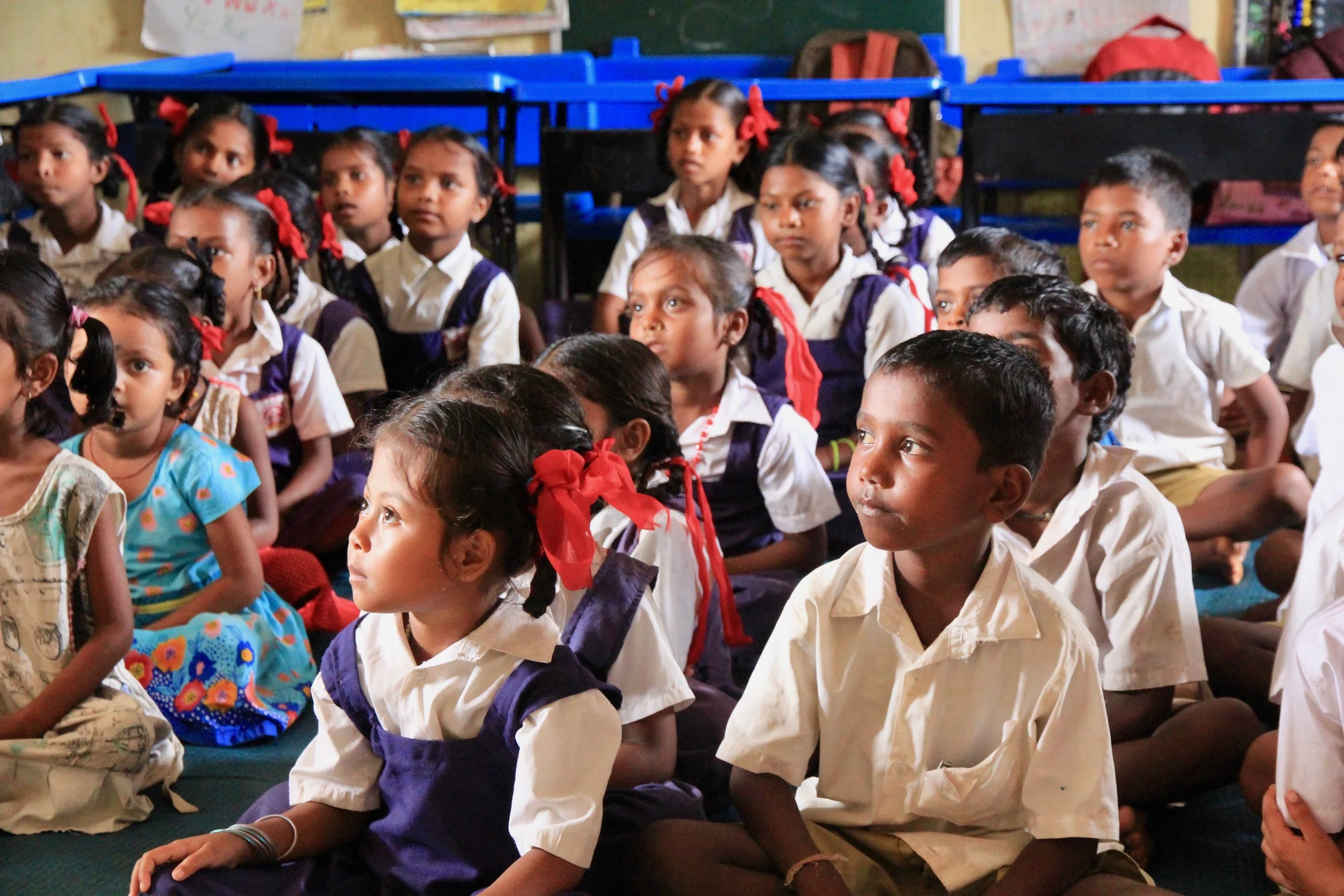 Throughout the day, we visited several small ZP government schools. We interacted with the children and gave them school bags filled with basic supplies like pens and paper.